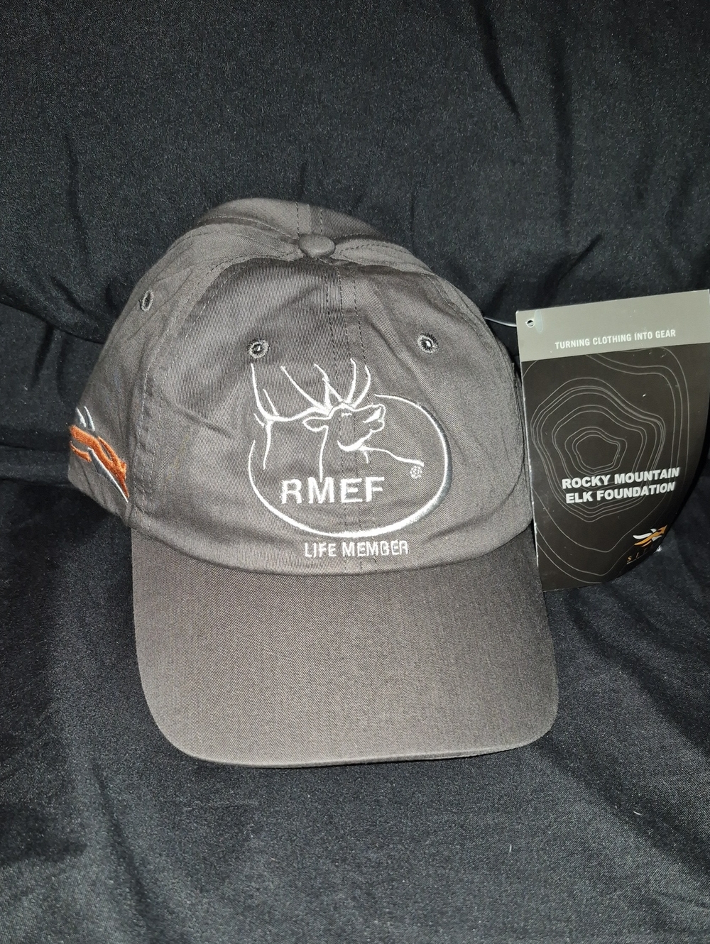 Rocky Mountain Elk Foundation SITKA  'Life Member' Grey Velcroback Hat - New